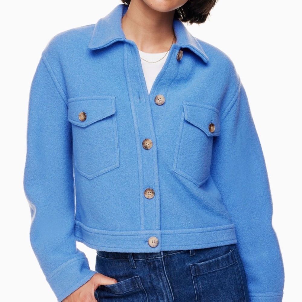 Aritzia Autumn shirt Jacket in Azurine Blue